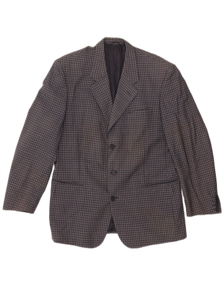 Giacca blazer da uomo a 3 bottoni Renato Balestra UK 38 medio blu navy a quadri