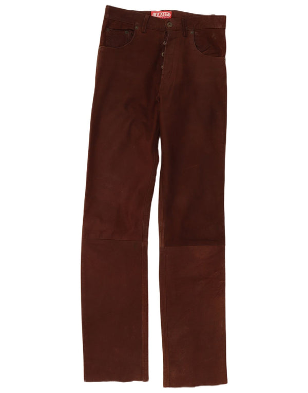 ENJOY Pantaloni in pelle da uomo W30 L34 Marrone