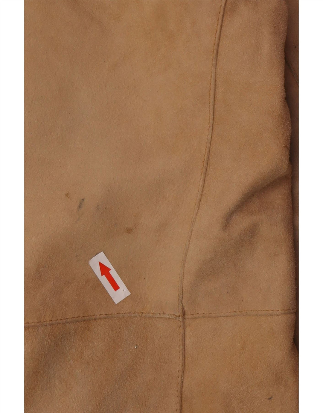 Cappotto in pelle scamosciata da donna vintage UK 12 Pelle beige media