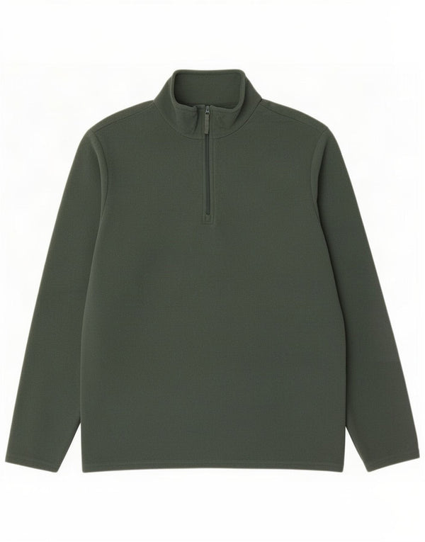 Maglione in pile da uomo con collo e zip Mountain Warehouse UK 16 Large Verde Poliestere