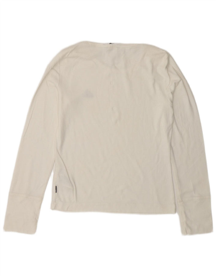 Maglia ADIDAS da donna a manica lunga UK 10 piccola in cotone bianco