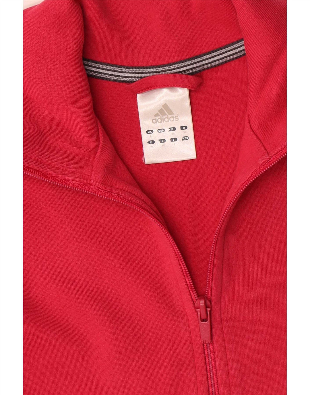 Giacca da ginnastica da donna Adidas UK 8 Small Rosso Cotone