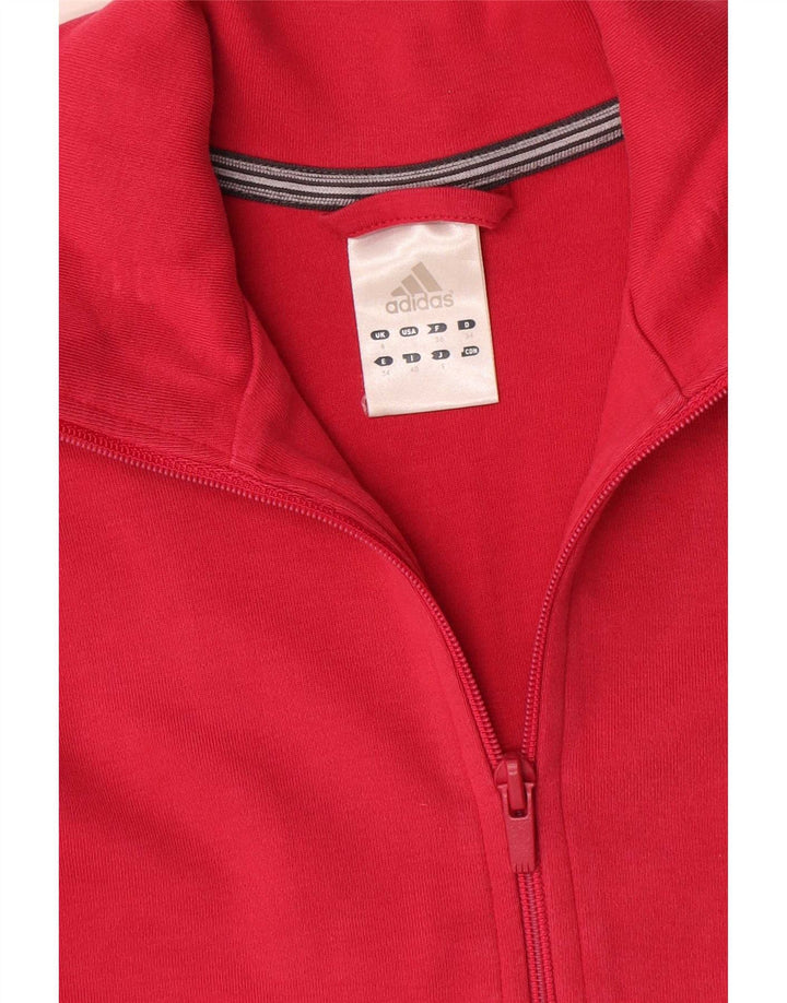 Giacca da ginnastica da donna Adidas UK 8 Small Rosso Cotone