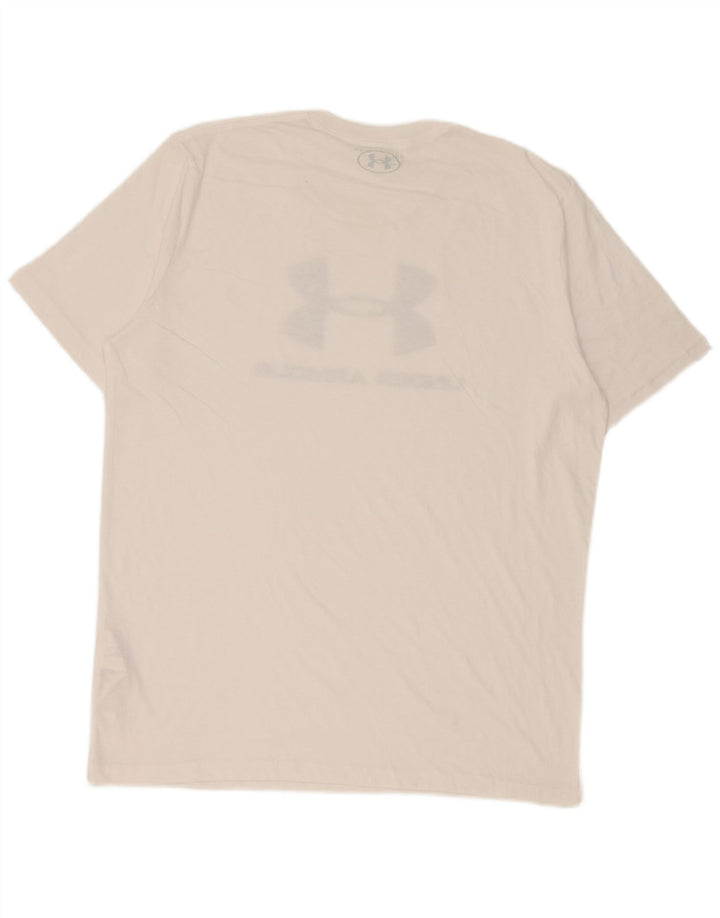 T-shirt grafica da uomo Under Armour Top grande in cotone bianco