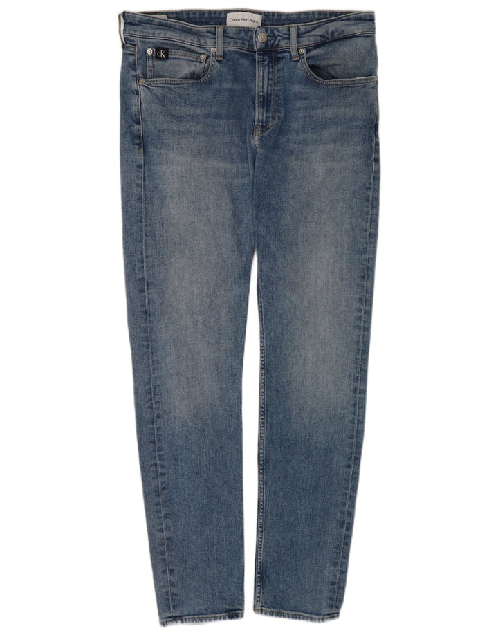 Jeans slim da uomo Calvin Klein W31 L32 cotone blu