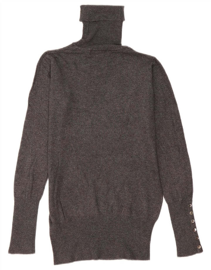 Maglione maglione collo alto da donna Zara UK 10 piccolo rayon grigio