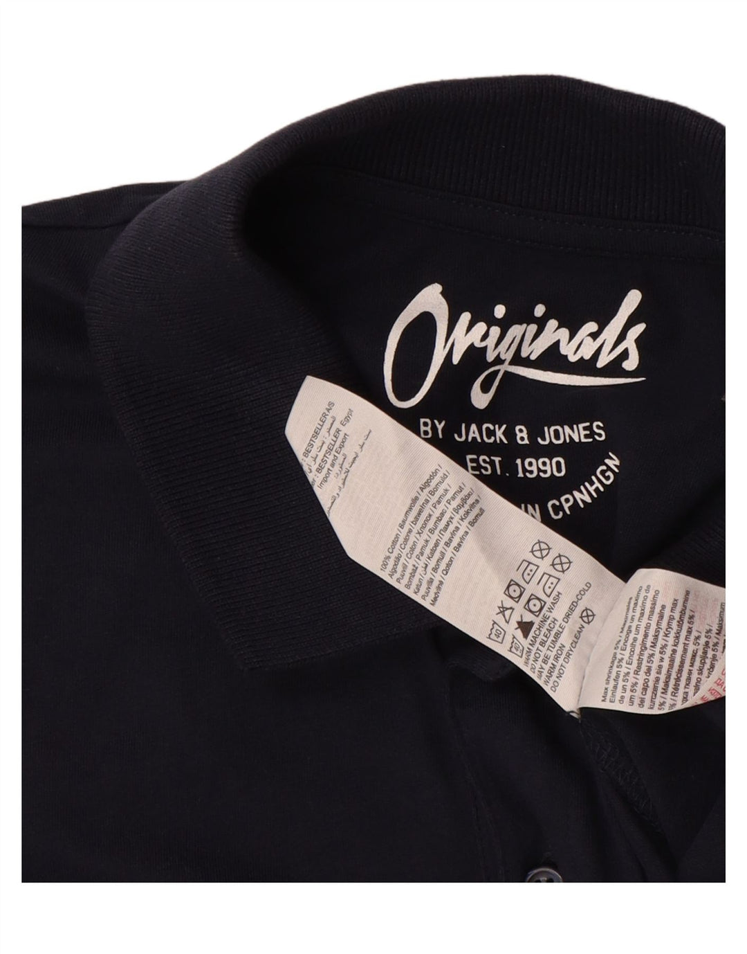 JACK & JONES Mens Polo Shirt XL Navy Blue Cotton Vintage Jack & Jones and Second-Hand Jack & Jones from Messina Hembry 