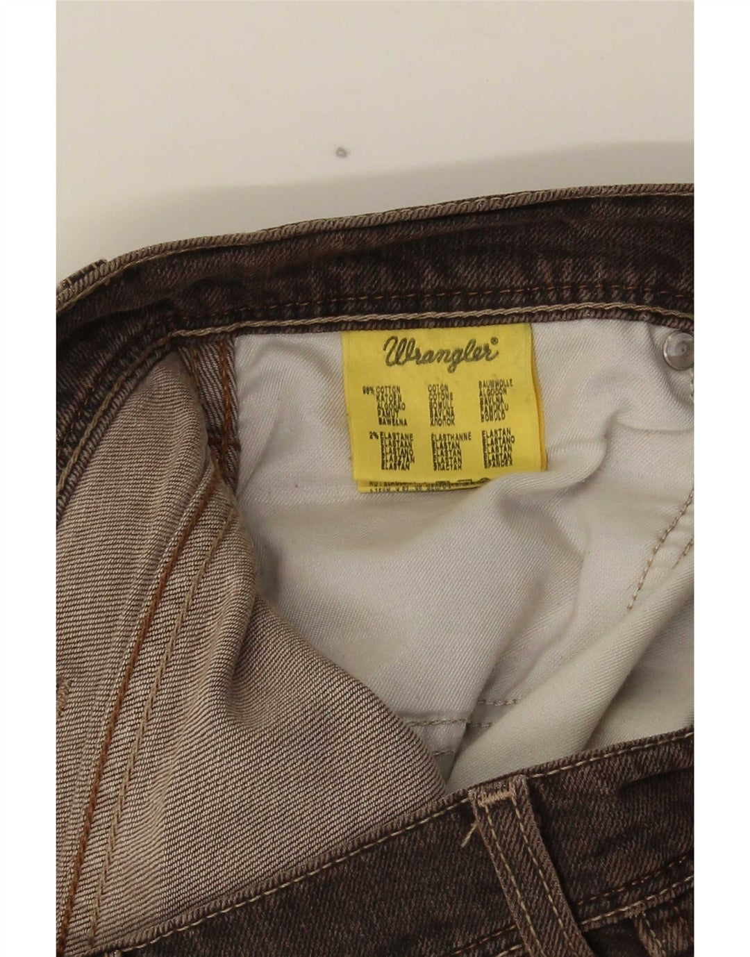 Jeans dritti elasticizzati Texas da uomo Wrangler W33 L29 cotone marrone