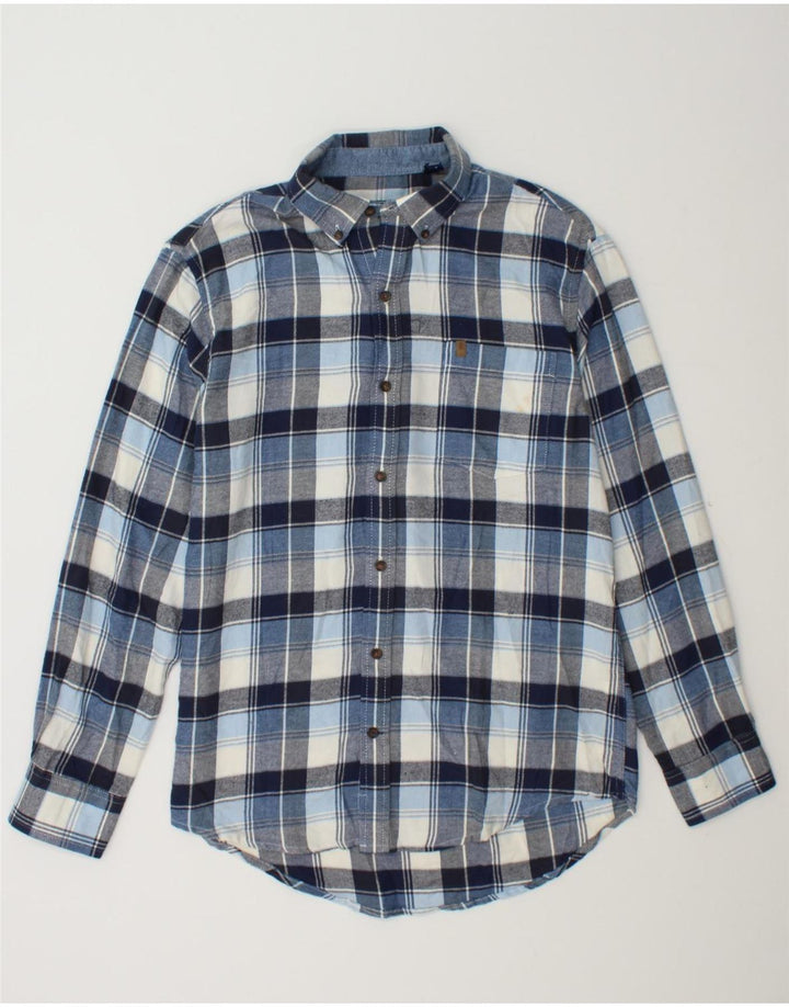 IZOD Mens Flannel Shirt Medium Blue Check Cotton Vintage Izod and Second-Hand Izod from Messina Hembry 