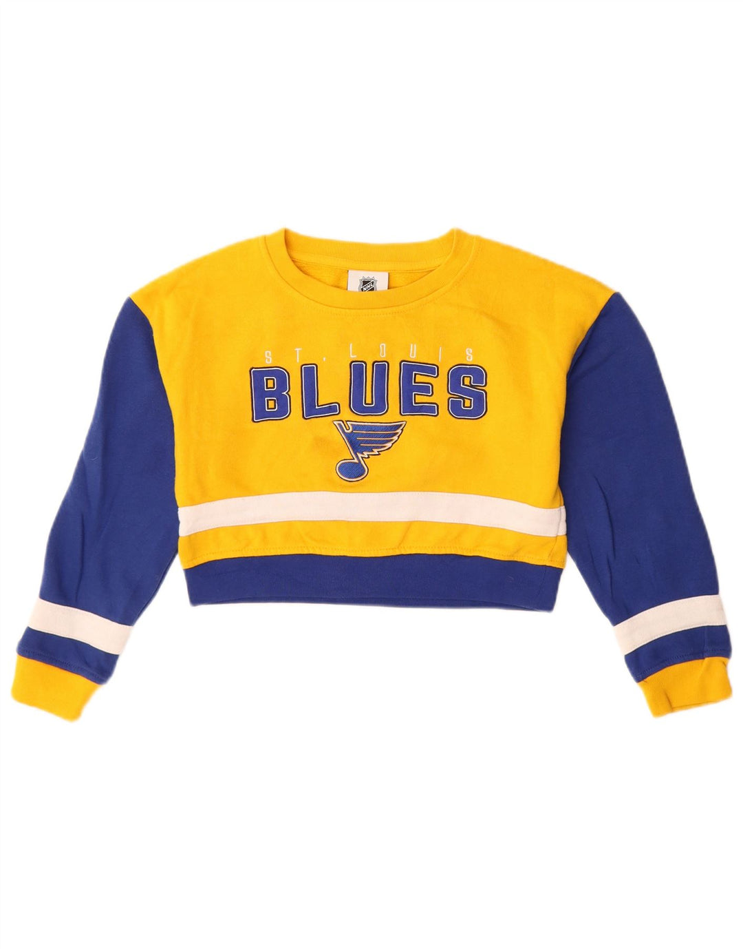 Felpa con grafica corta per ragazze NHL, 7-8 anni, color block giallo