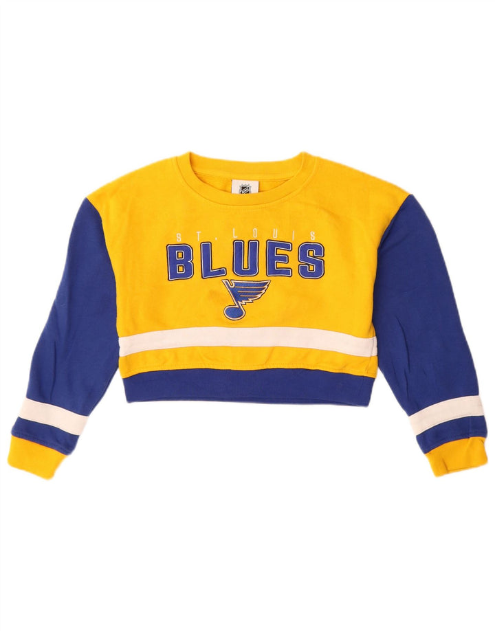 Felpa con grafica corta per ragazze NHL, 7-8 anni, color block giallo