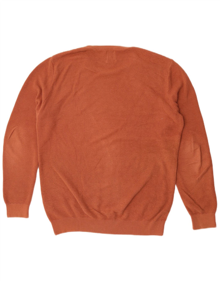 Maglione maglione girocollo da uomo Zara in cotone arancione medio