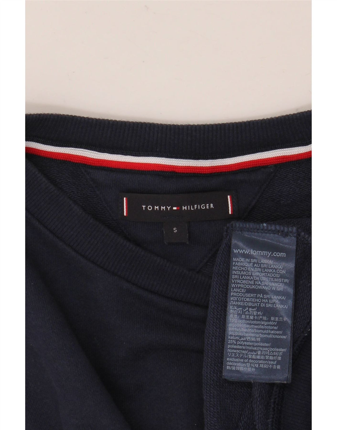 TOMMY HILFIGER Felpa grafica da uomo Maglione piccolo cotone blu navy
