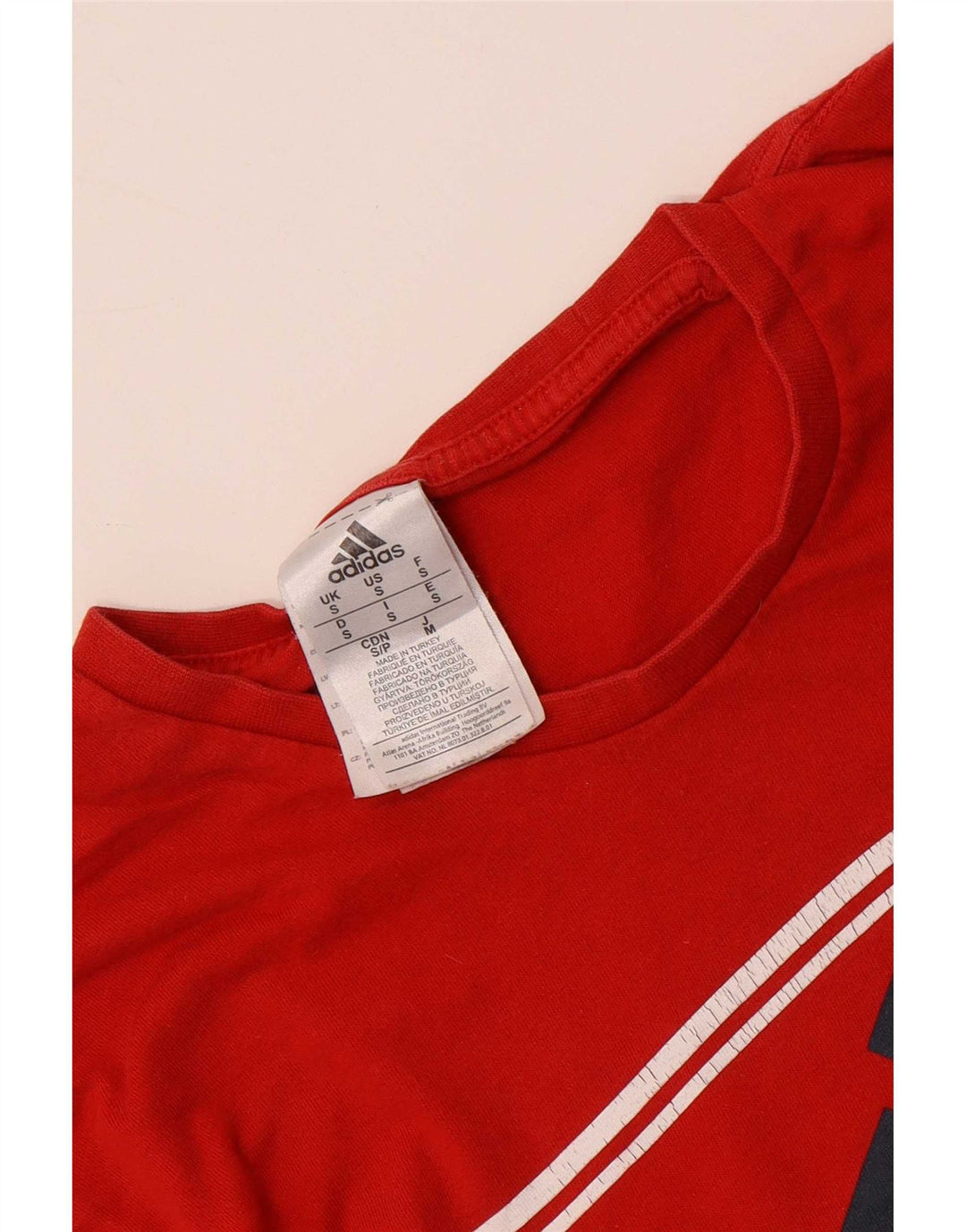 T-shirt grafica da uomo Adidas Top piccola in cotone rosso