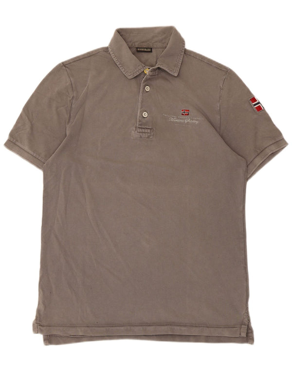 Polo da uomo Napapijri in cotone grigio medio