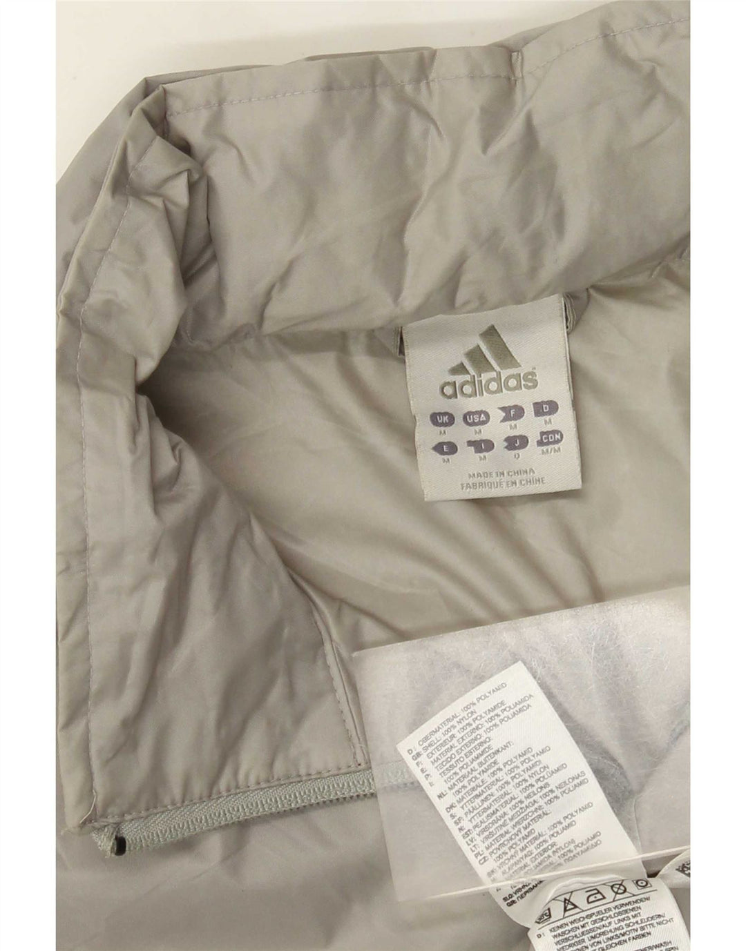 Giacca antipioggia da uomo Adidas UK 38 nylon grigio medio