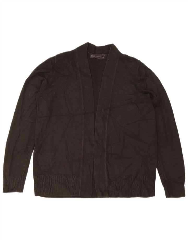 Maglione cardigan aperto da donna Marks & Spencer UK 14 acrilico nero medio