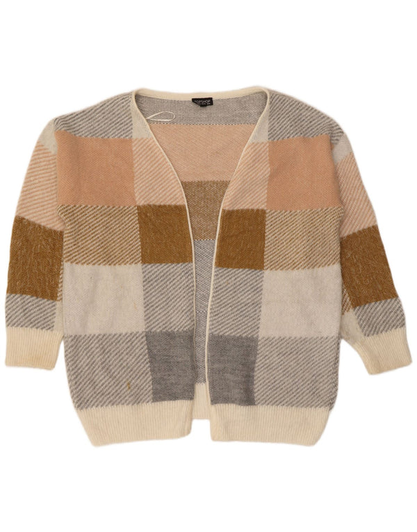 Maglione cardigan oversize da donna Topshop UK 14 Acrilico a quadri beige medio