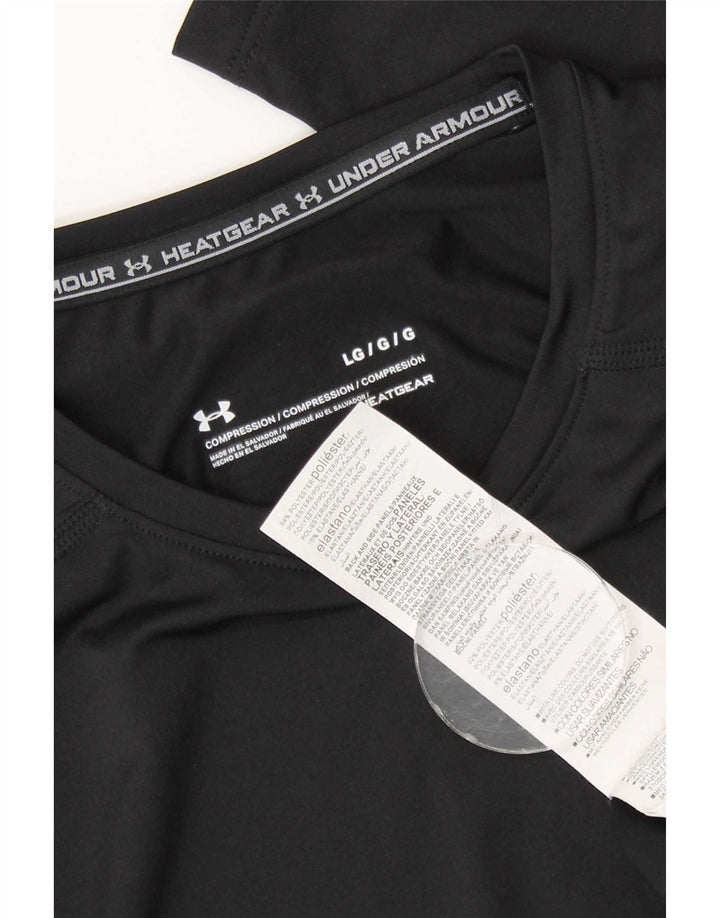 Under Armour Mens Heat Gear Top manica lunga grande poliestere nero