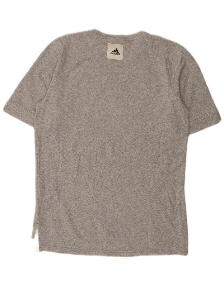 T-shirt grafica da uomo Adidas Top in cotone chiazzato grigio medio