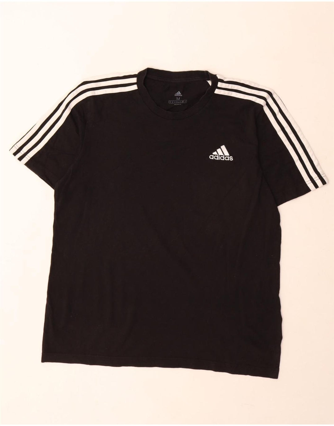 T-shirt Adidas da uomo in cotone nero medio