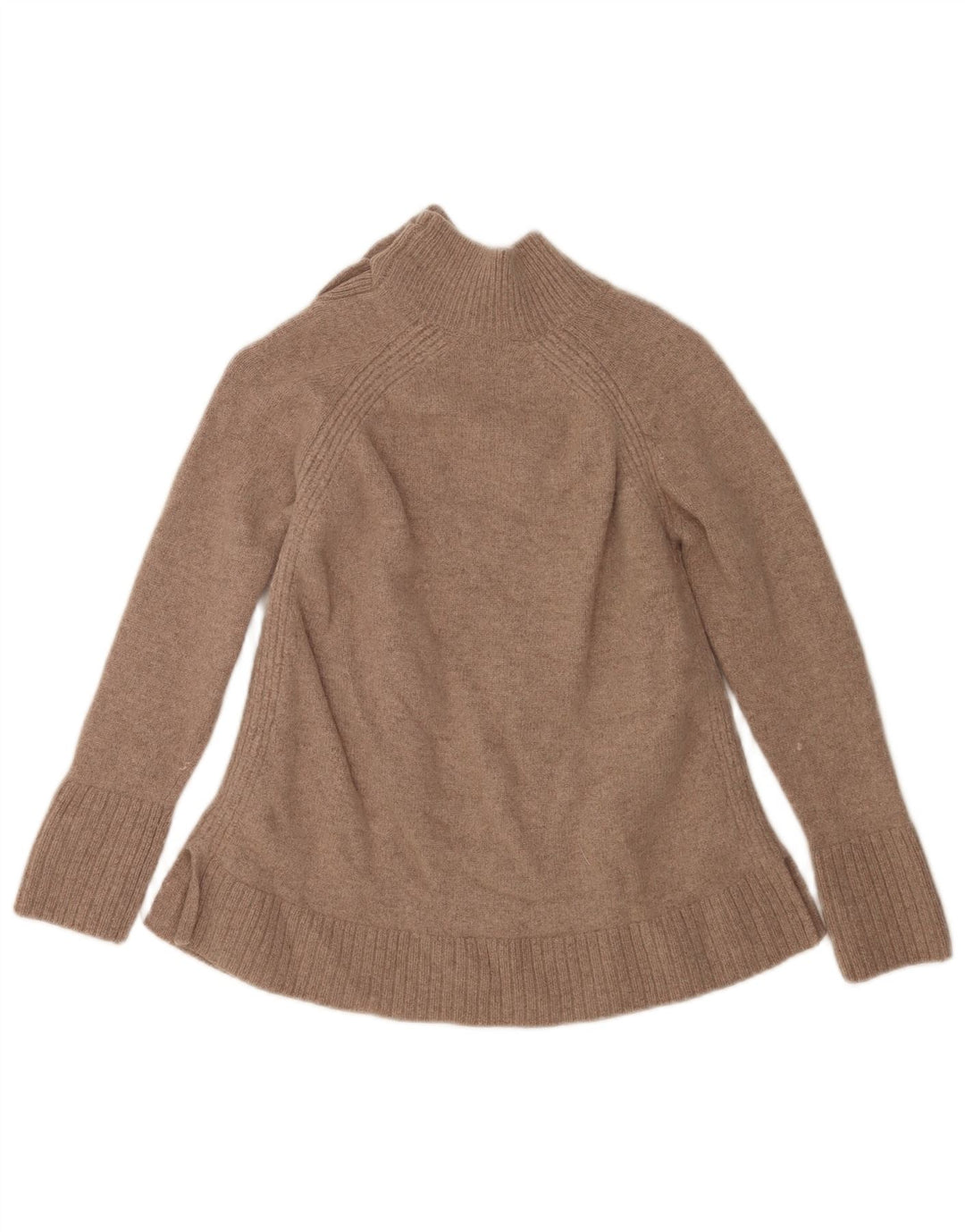 Crew Clothing Maglione da donna con collo a bottoni UK 10 Piccolo lana d'agnello beige
