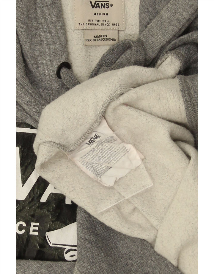Felpa con cappuccio grafica da uomo VANS in cotone chiazzato grigio medio