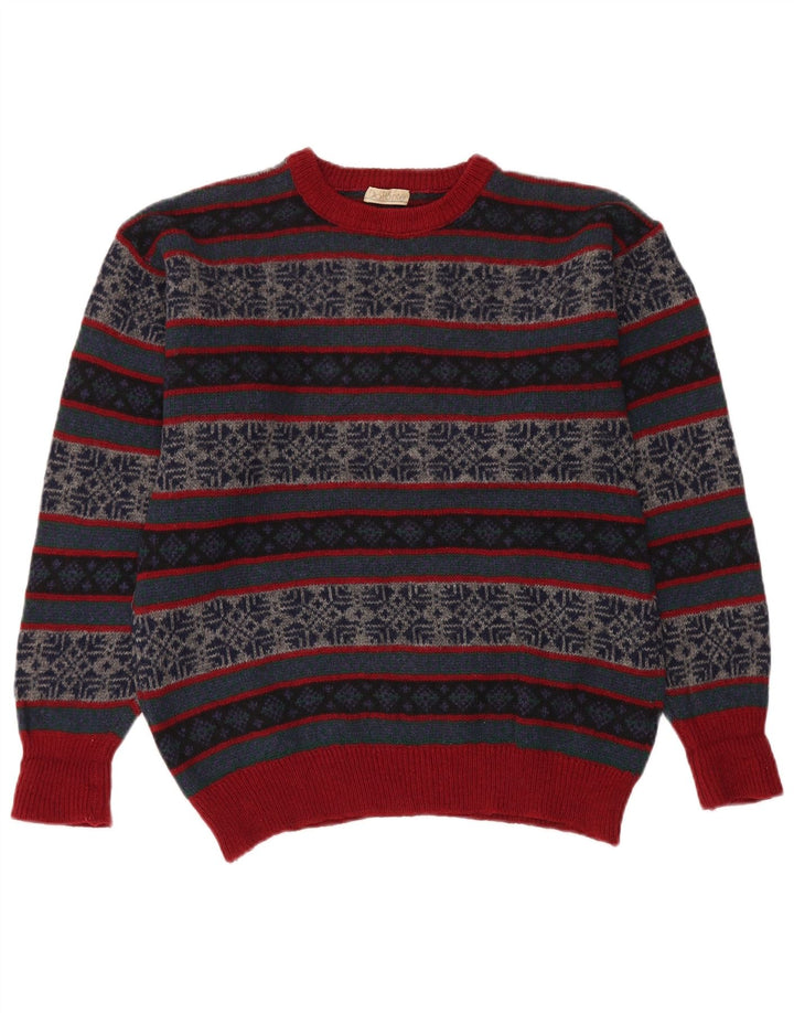 Maglione maglione girocollo da uomo VINTAGE medio multicolore Fair Isle