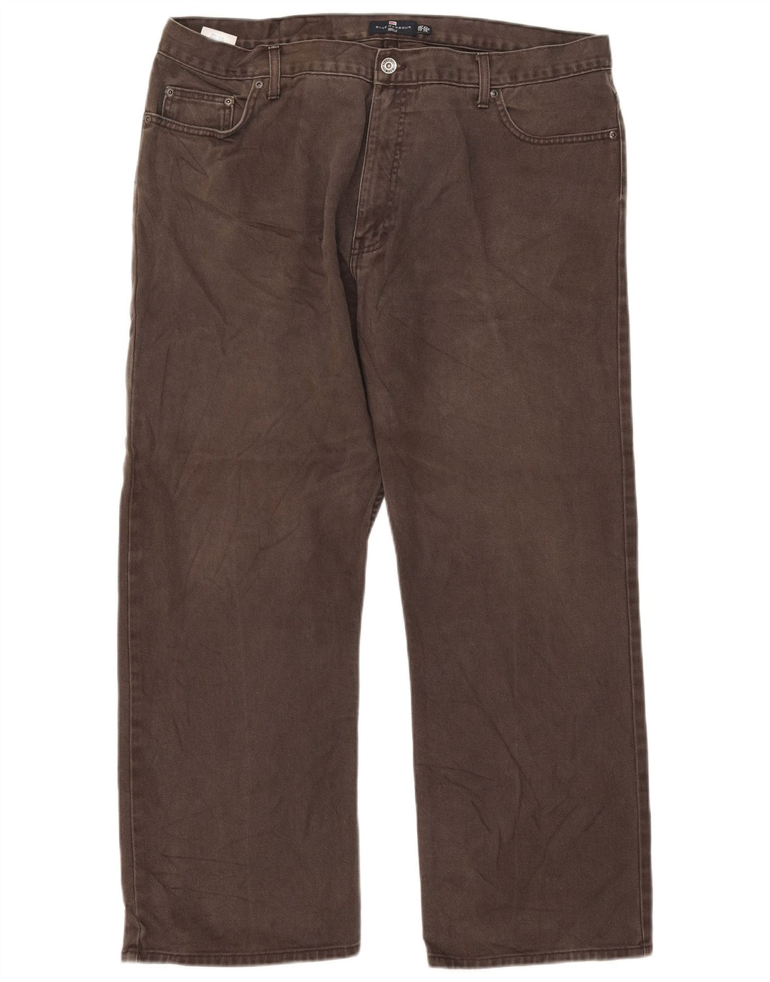 Jeans dritti da uomo Marks & Spencer Blue Harbour W42 L29 cotone marrone