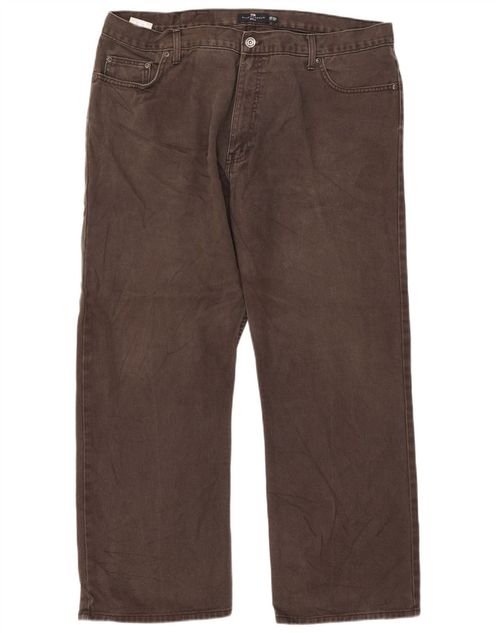 Jeans dritti da uomo Marks & Spencer Blue Harbour W42 L29 cotone marrone
