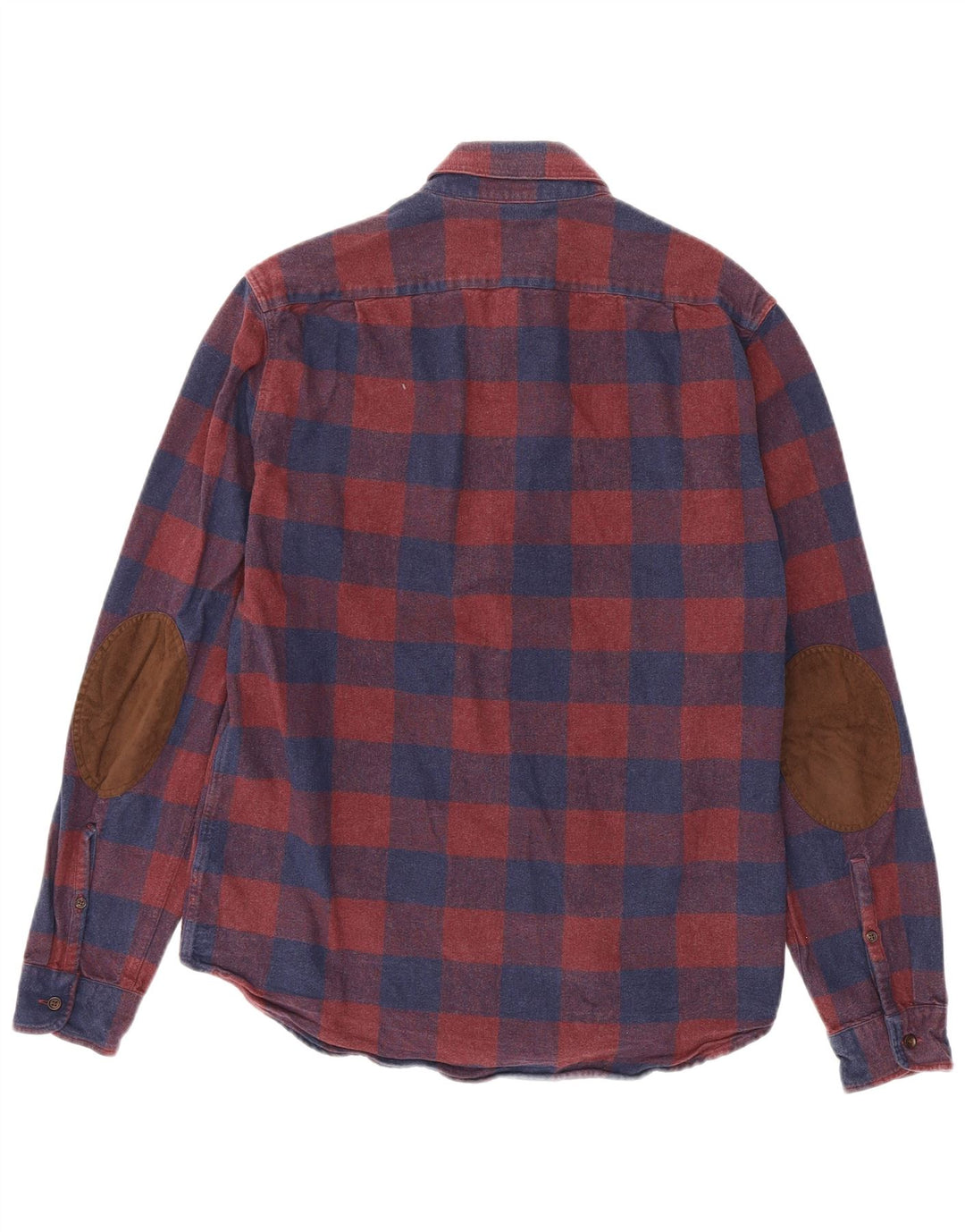 J. CREW Camicia da uomo in flanella piccola in cotone a quadri bordeaux