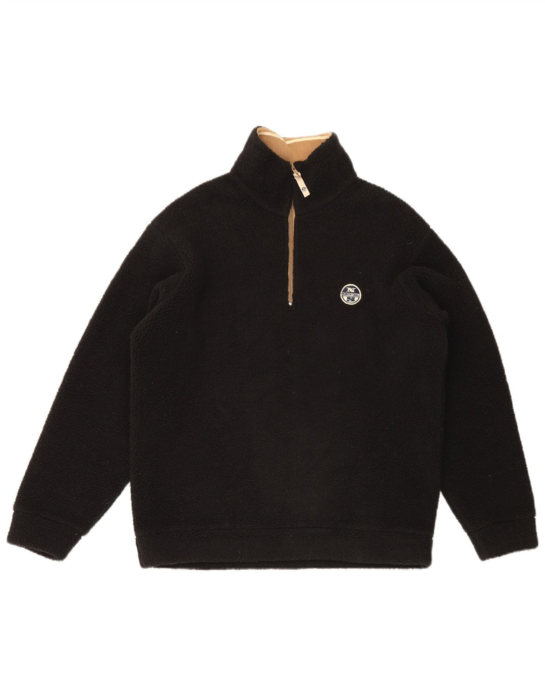 Maglione in pile da uomo North Sails con zip e collo piccolo in poliestere nero