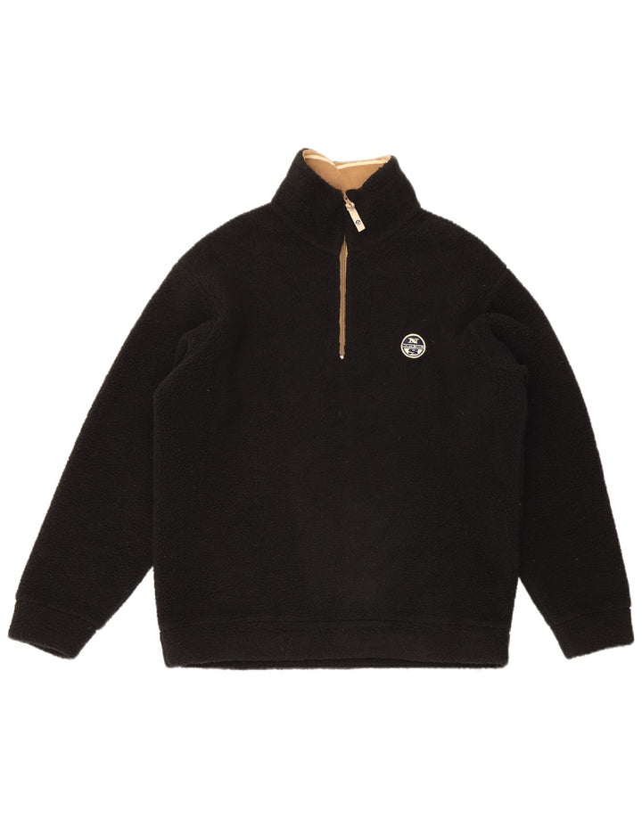 Maglione in pile da uomo North Sails con zip e collo piccolo in poliestere nero