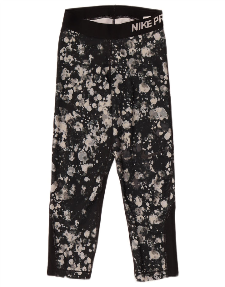 Leggings Nike Capri con grafica da donna UK 4 XS poliestere nero tie-dye