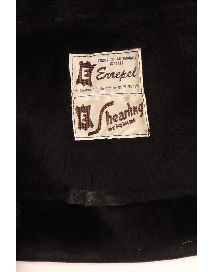 Giacca in shearling vintage da uomo UK 42 XL nera
