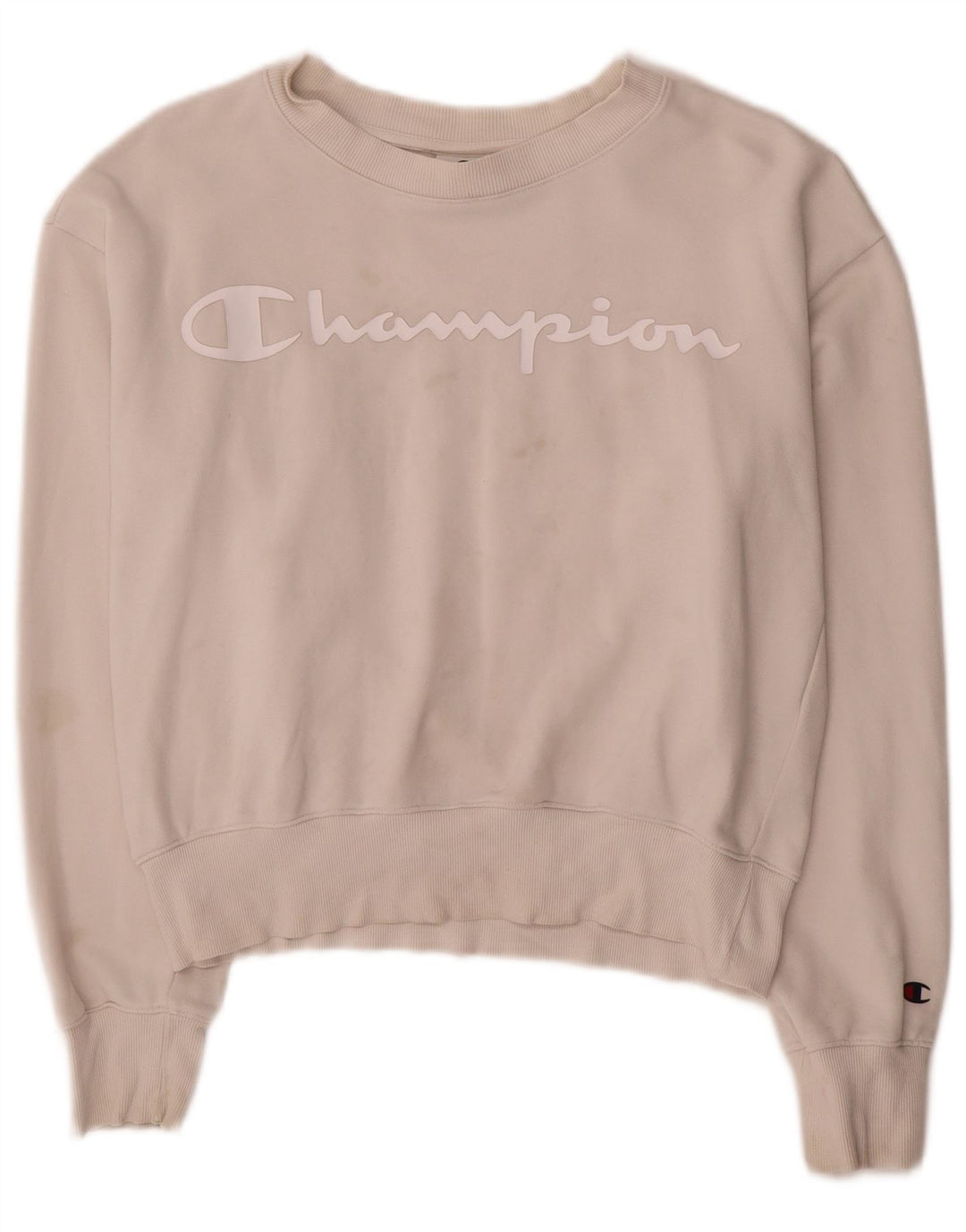 Felpa con grafica da donna Champion UK 14 Cotone bianco medio