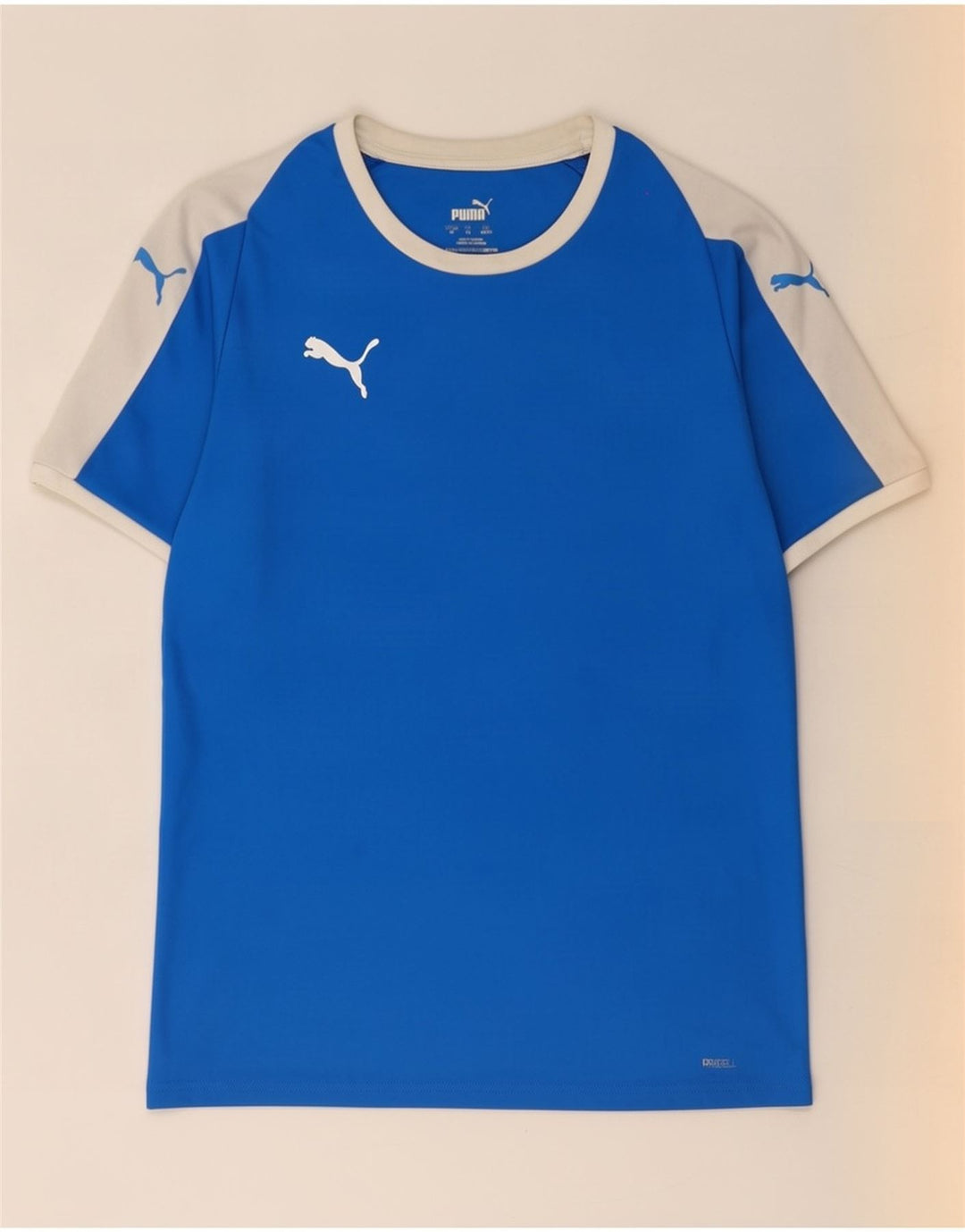T-shirt Puma da uomo Top blu medio in poliestere color block