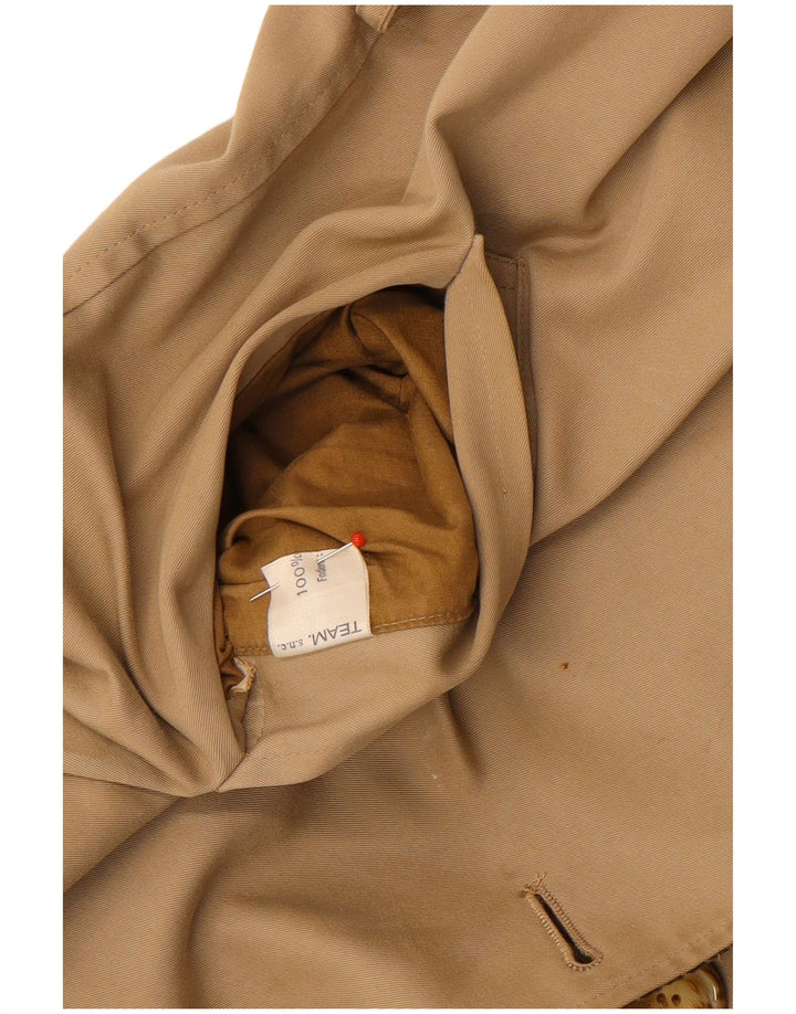 Soprabito reversibile da donna vintage UK 14 cotone a quadri beige medio