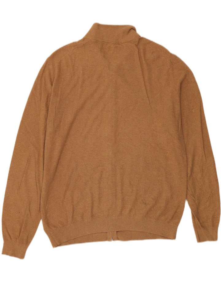 MASSIMO DUTTI Maglione cardigan da uomo grande in cotone marrone