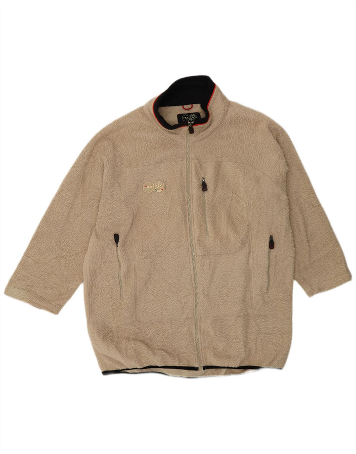 Giacca in pile da uomo Fila UK 40 Large Beige