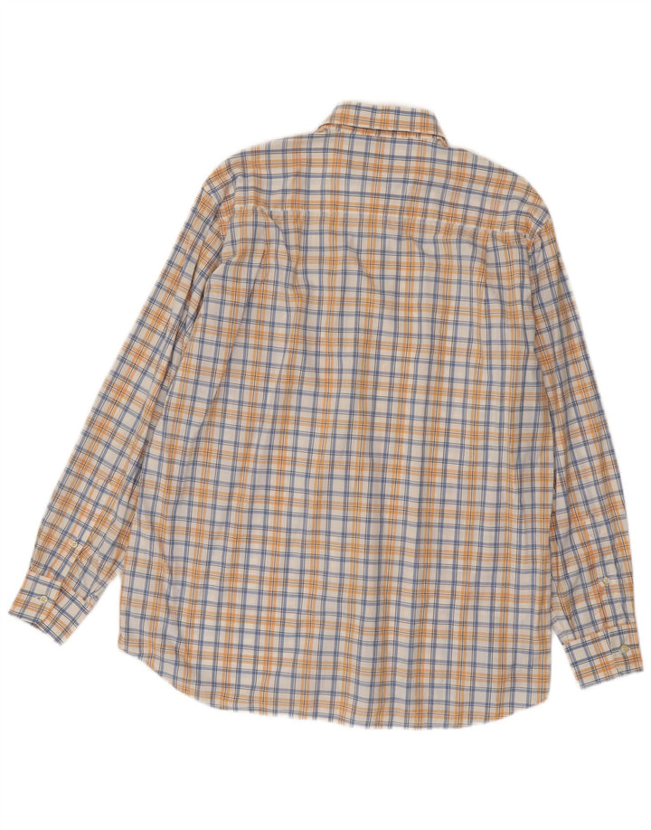 Camicia da yachting da uomo Paul & Shark taglia 42 grande cotone a quadri arancione