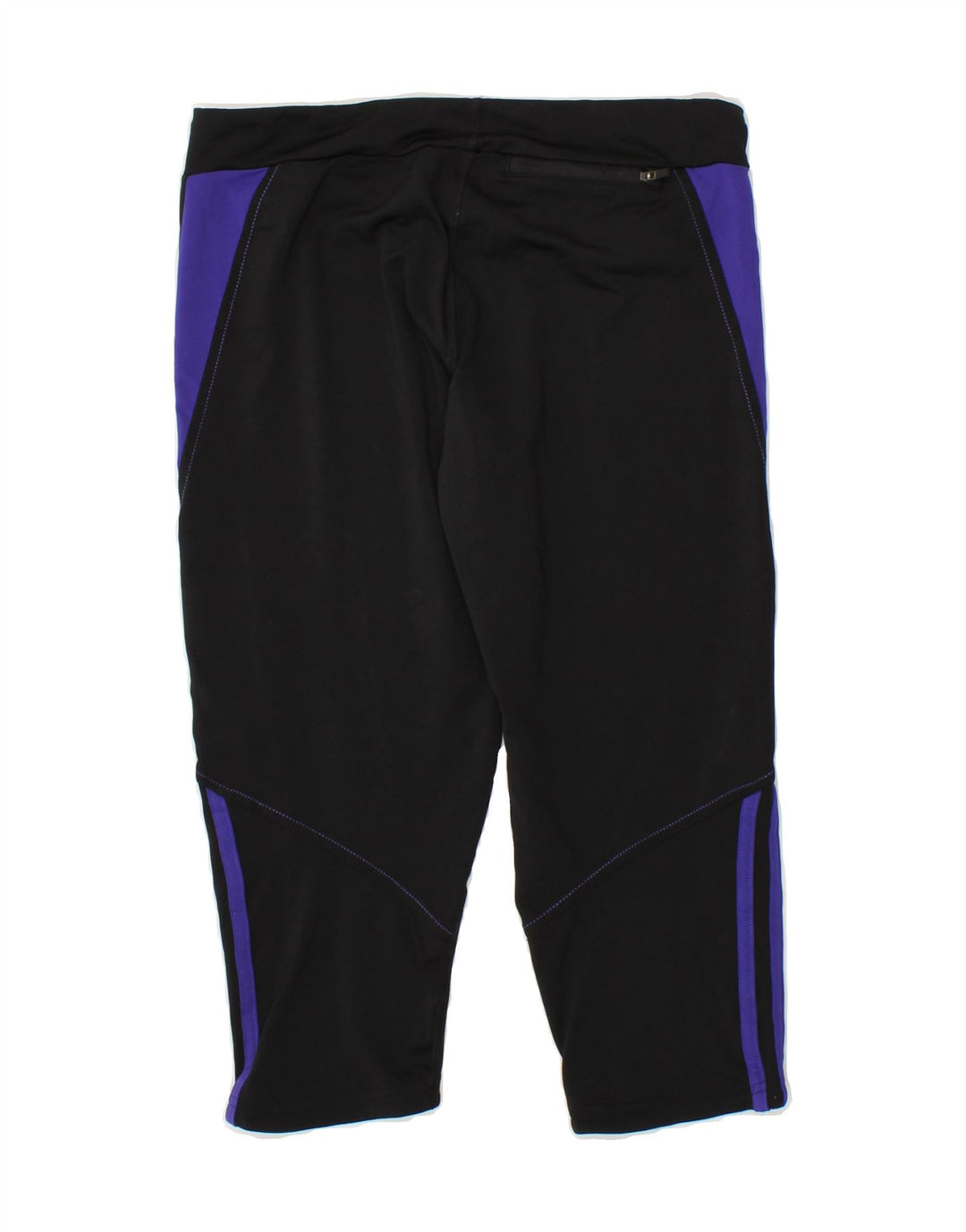 ADIDAS Womens Capri Leggings UK 12/14 Medium Black Colourblock Vintage Adidas and Second-Hand Adidas from Messina Hembry 