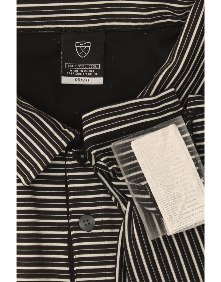 Polo Nike da uomo Dri Fit 3XL poliestere gessato nero