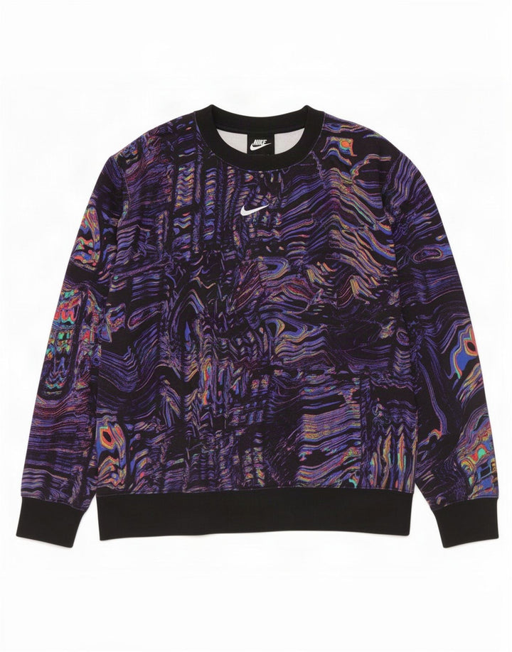 Felpa da donna con motivo astratto Nike, maglione, taglia UK 14, media, multicolore