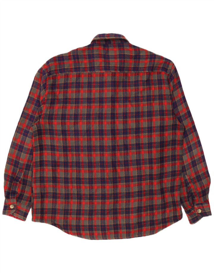 Camicia da uomo in flanella da boscaiolo VINTAGE XL a quadri rossi