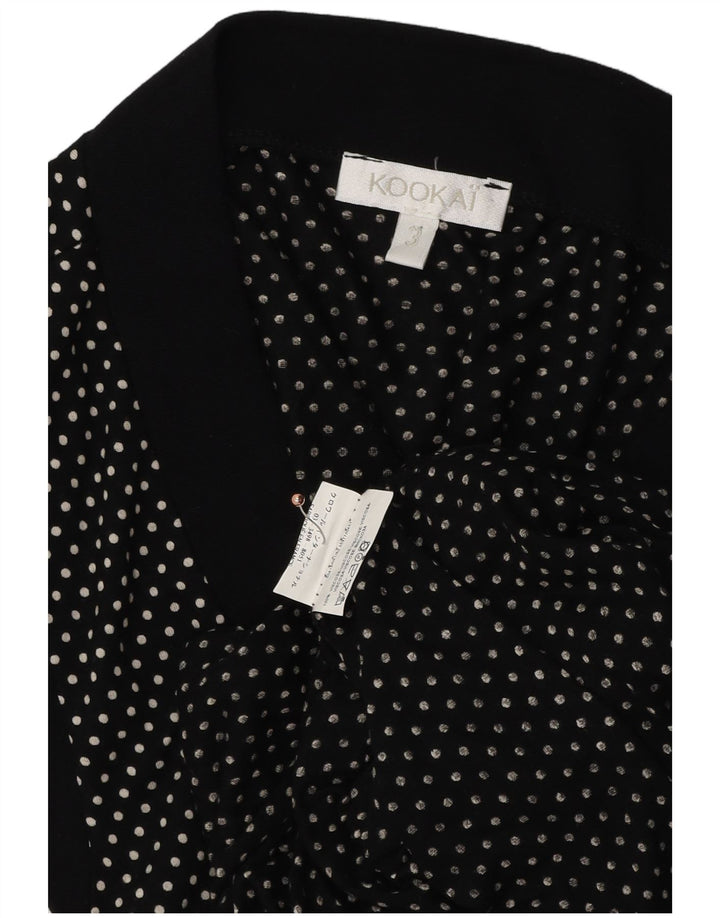 KOOKAI Cardigan senza maniche avvolgente da donna Top US 3 piccolo pois nero