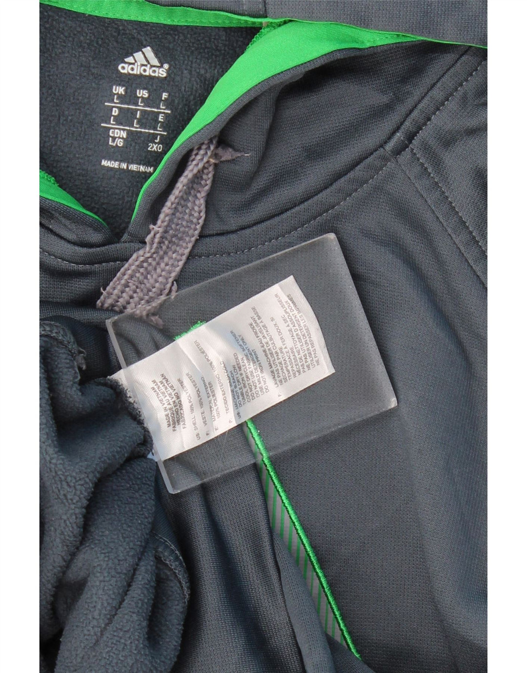 Maglione con cappuccio grafico da uomo ADIDAS grande in poliestere blu navy