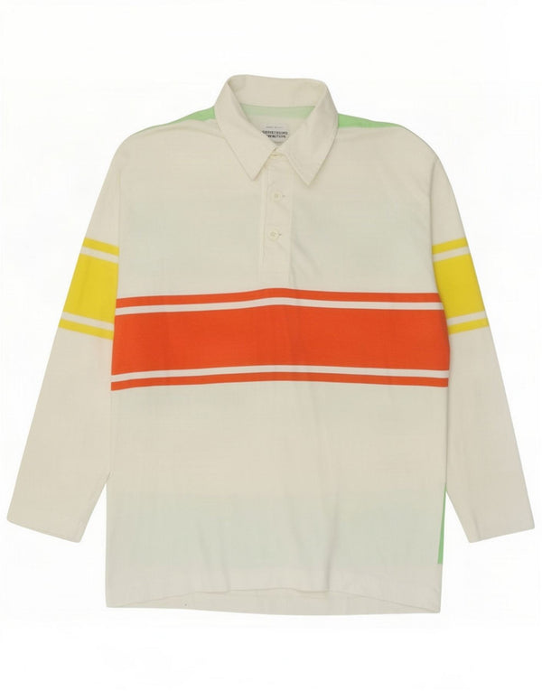Polo da rugby da uomo a maniche lunghe Benetton Medium White Colourblock