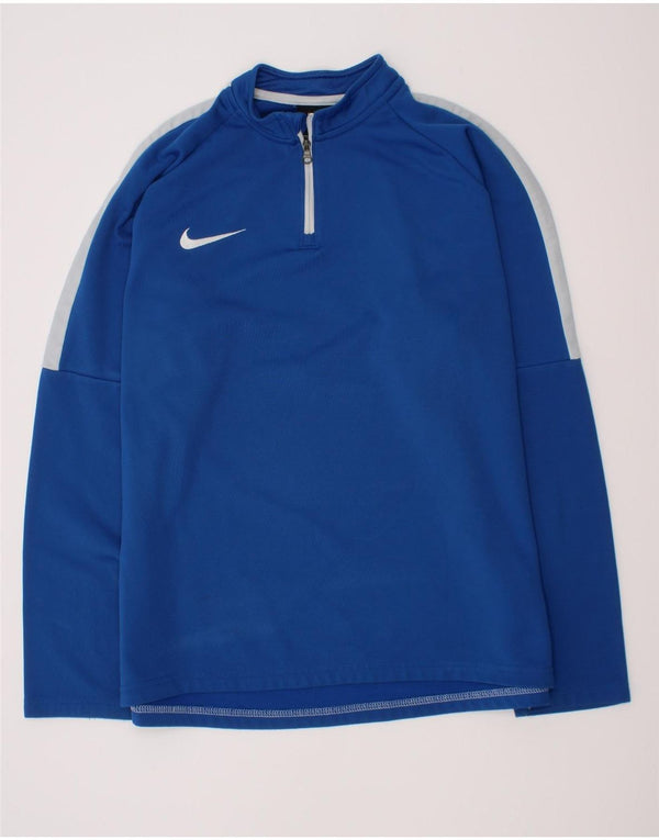 Top della tuta pullover Nike da ragazzo Dri Fit 13-14 anni XL Blu Colourblock