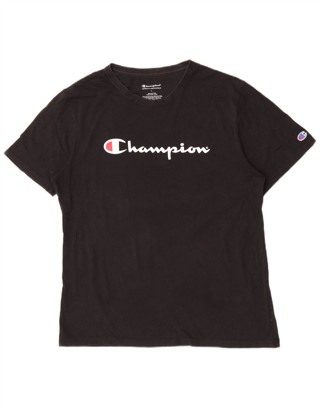 T-shirt grafica da uomo Champion Top grande in cotone nero